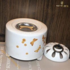 Lư xông điện trầm hương hoa mai vàng