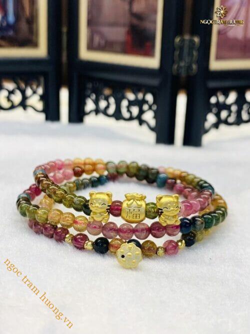 Vòng trầm hương từ thiên nhiên - Ngọc Trầm Hương Vòng tay Đá Tourmaline
