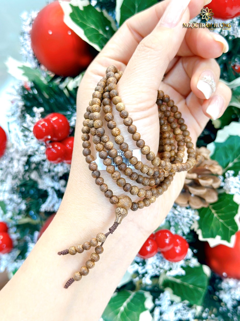 Vòng trầm hương từ thiên nhiên - Ngọc Trầm Hương Chuỗi trầm hương Phước Sơn 4 li - 216 hạt tự nhiên (2)
