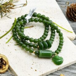 Vòng tay ngọc bích 6 li tự nhiên