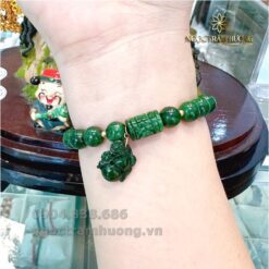 Vòng tay Ngọc sơn thủy 8 li mix lu tự nhiên