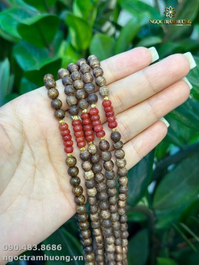 Vòng trầm hương tốc 6li 108 hạt mix đá quý phong thủy 1 (6) Vòng trầm hương từ thiên nhiên - Ngọc Trầm Hương
