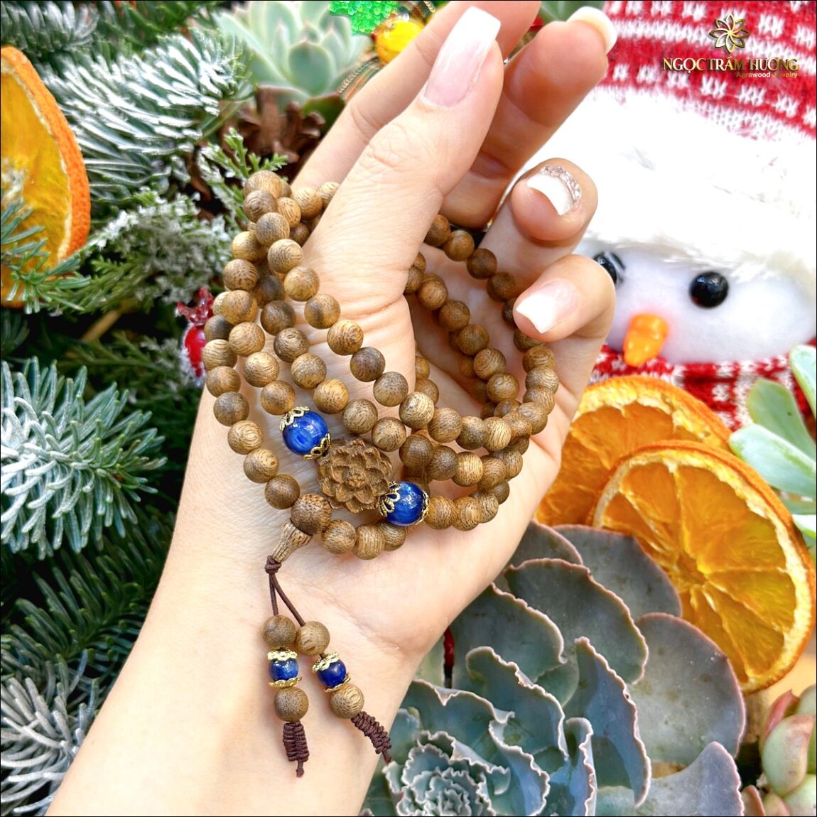 Vòng trầm hương từ thiên nhiên - Ngọc Trầm Hương Chuỗi trầm hương cho nữ - Chuỗi tốc kiến Việt nam tự nhiên 6li