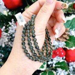 Chuỗi thạch anh tóc xanh 7 li tự nhiên
