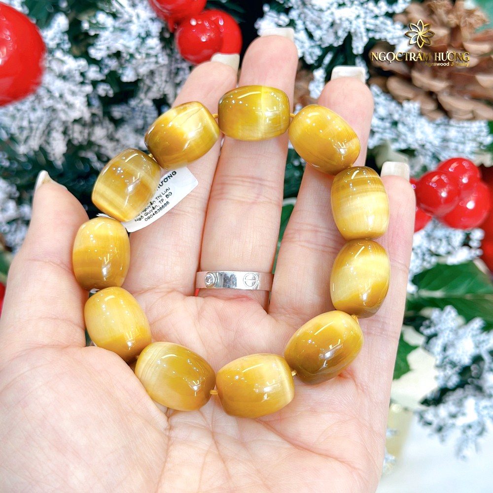 Vòng tay đá Mắt hổ 16 li tự nhiên