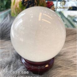 Quả cầu đá trắng phong thủy (loại to)