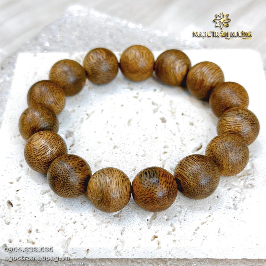 Vòng trầm Phước Sơn quầng dầu 14 li (1) Vòng trầm hương từ thiên nhiên - Ngọc Trầm Hương