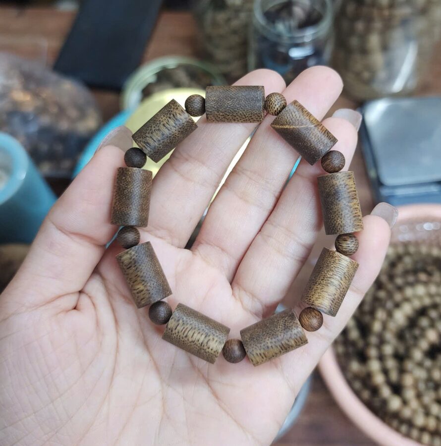 Vòng trầm đốt trúc 12li Phước Sơn tự nhiên