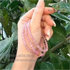 Vòng trầm hương từ thiên nhiên - Ngọc Trầm Hương Chuỗi thạch anh hồng 5 li (2)